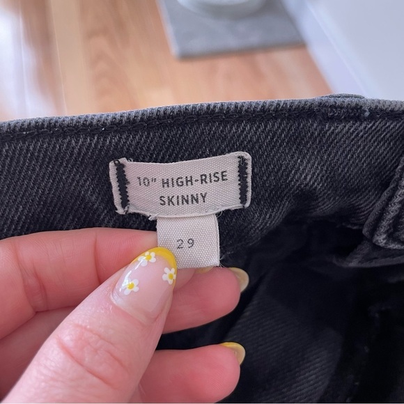 Madewell 10" High-Rise Starkey Wash Faded Black Gray Skinny Jeans MA977 EUC 29 - Picture 10 of 12